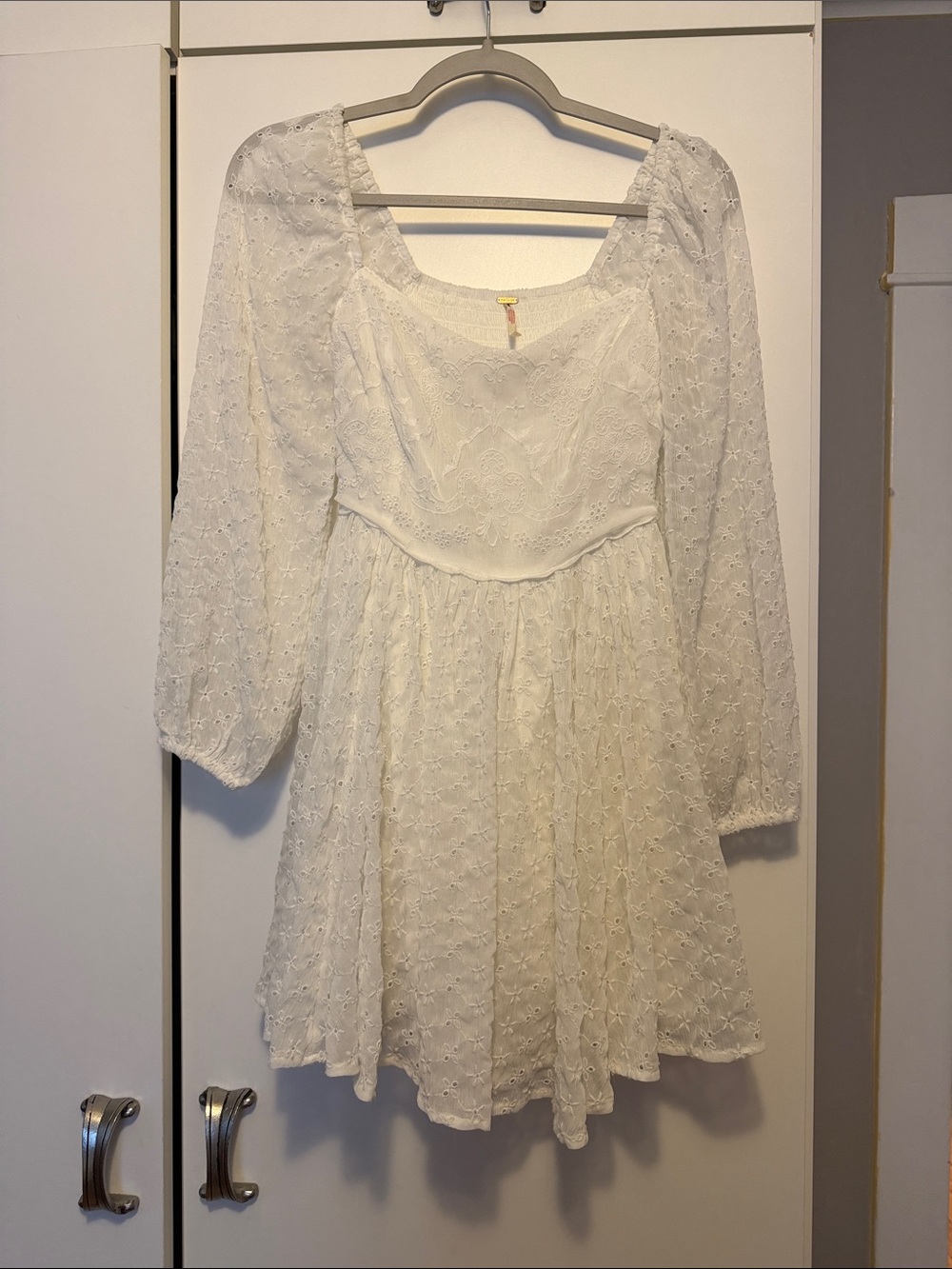 Free People White Eyelet Mini Dress